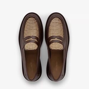 Aime Leon Dore Taverna Loafer - Brown Leather & Rattan